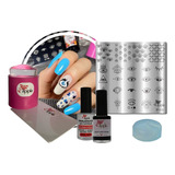 Kit Placa Carimbos De Decoração Unhas Apipila Olho Grego