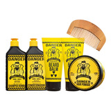 Barba Forte Danger Shampoo + Cond + 2balms + Modelador Pente