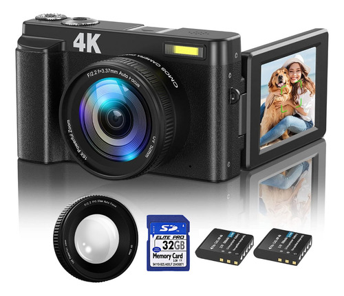 Video Cámara Digital 4k Autoenfoque Uv Filtro Webcam P/ Vlog