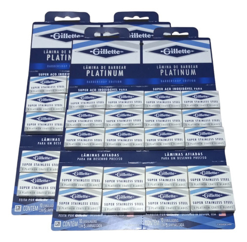 200 Lâminas De Barbear Gillette Platinum Gilete Super Aço 