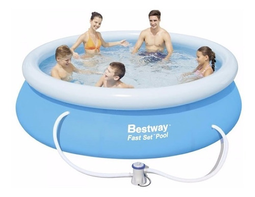 Pileta Redonda Bestway 244 X 66 Con Bomba Aro Inflable