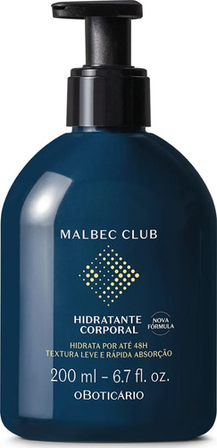Hidratante Corporal Malbec Club 200ml Lançamento O Boticário