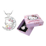 Collar Con Dije De Hello Kitty En La Luna Excelente Regalo 1