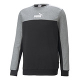 Poleron Puma Ess Block Crew Fl Gris Hombre