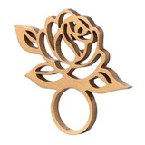 400 Anel Porta Guardanapo Mdf Cru Rosas Casamento