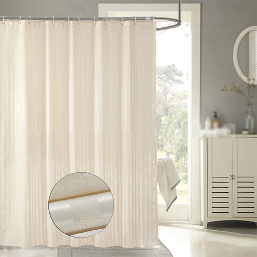 Cortina De Ducha Color Beige Brillante Para Cortinas De Baño