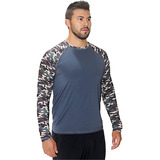 Camiseta Manga Longa Premium Camuflada Uv50+ Outdoor