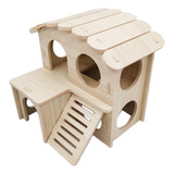 Casa De Madera Para Hámster, Decoración 17cmx15cmx15.5cm