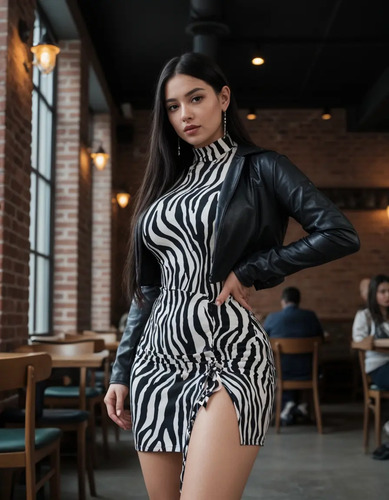Vestido Para Dama Animal Print Con Chaqueta