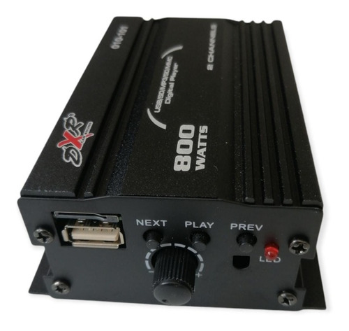 Mini Amplificador 2 Canales Dxr 800w 12v Usb Sd Negro 