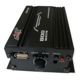 Mini Amplificador 2 Canales Dxr 800w 12v Usb Sd Negro 