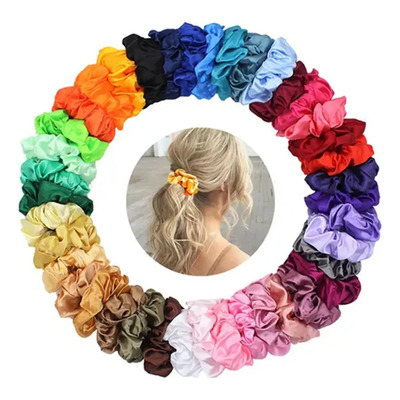 Ligas Para Cabello Scrunchies De Satén 40 Colores | MercadoLibre