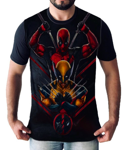 Camisa Camiseta Deadpool E Wolverine Herói Filme Animes Geek