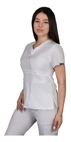 Pijama Quirurgica Scrub Mujer Blanco Antifluidos