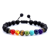 Pulsera 7 Chakras 8mm Piedras Naturales Ajustable