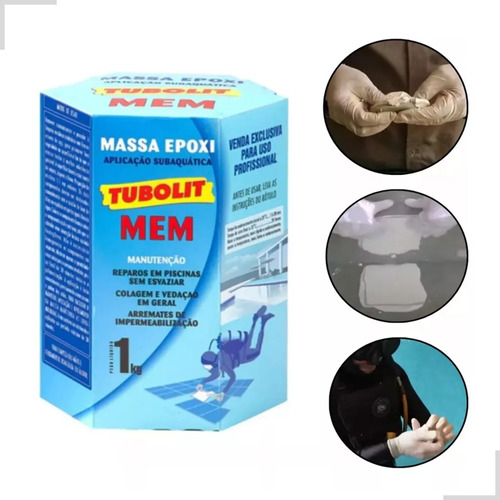 Tubolit Mem Branco Para Piscina Subaquática Massa Epóxi 1kg