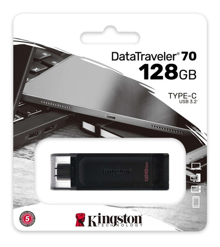 Memoria Usb Kingston Datatraveler70 Dt7032gb 3.2 Gen 1 Negro