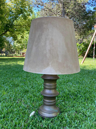 Lámpara Antigua De Mesa De Bronce