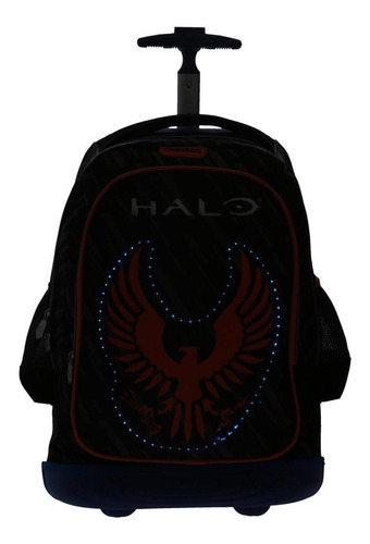 Mochila Con Ruedas Grande Negro Chenson Halo Sherni