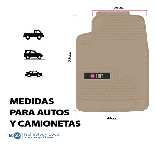 Piso 3 Piezas Beige Auto O Camioneta Tipo Fiat Pvc Foto 3