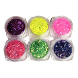 Set 6 Pigmentos Glitters Holograficos Modelo 1