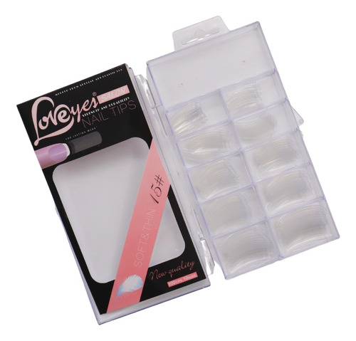 100 Tip O Moldes Para Uñas Transparentes Loveyes