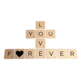 12 Letras Tipo Scrabbles Natural  Love You Forever , 10x10