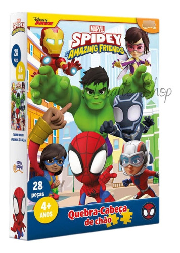 Quebra Cabeça Infantil Marvel Spidey 28 Peças 4 + Toyster