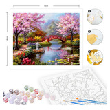 Kit Pintura Numerada Terapêutica Jardim Japonês 40x50cm