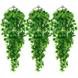 3 Plantas Colgantes Artificiales Para Pared, Interior Y Exte