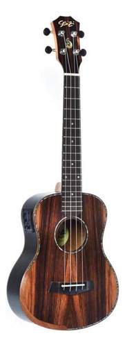 Ukulele Elétrico Seizi Bora-bora Plus Tenor Ebony Com Bag