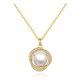Collar Dije Swarovski Colgante Perla Oro 18k Mujer