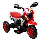 Motocicleta Montable Para Niños 3 Ruedas Sonido,luz 6v Color Rojo