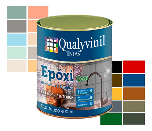 Epóxi Tinta Base Água Azulejos Madeira Metal Alvenaria 900ml