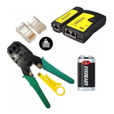 Pack Crimpeadora + Tester+ 1 V9 +10 Rj45 Cat6 / Crisol Tecno