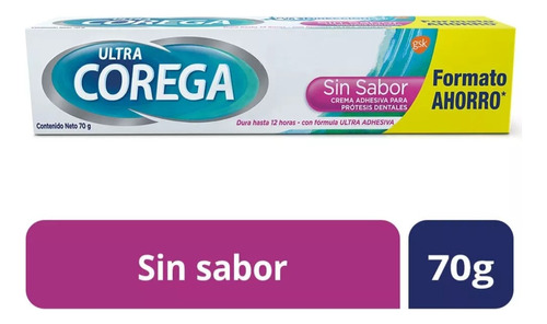 Adhesivo Dental Corega Ultra Crema Sin Sabor 70g