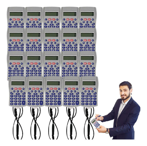 20 Mini Calculadora Portátil Simples 8 Digitos E Cordão