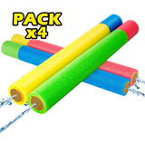 Pack X4 Pistola Lanza Agua Esponja Piscina Verano Juego Niño