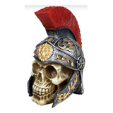 Crânio Caveira Guerreiro Romano Capacete Medieval Gesso 20cm