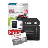 Cartao Memoria Micro Sd Sandisk 64gb Ultra Classe 10 Origina