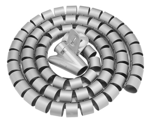 Organizador De Cables Plateado, Tubo En Espiral Flexible, Ca