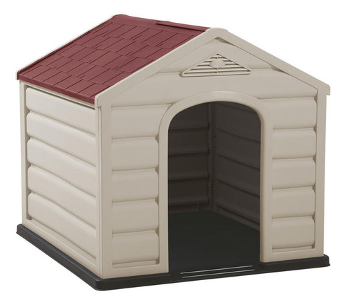 Casa Para Perro  Rimax Casa Para Perro Pequeña Taupe Techo Rojo 68x61x58 Cms Rimax Color Rojo