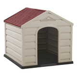 Casa Para Perro  Rimax Casa Para Perro Pequeña Taupe Techo Rojo 68x61x58 Cms Rimax Color Rojo