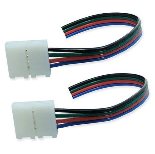 2 X Conector Simple Tiras Led Rgb 5050 Con Cable Flexible