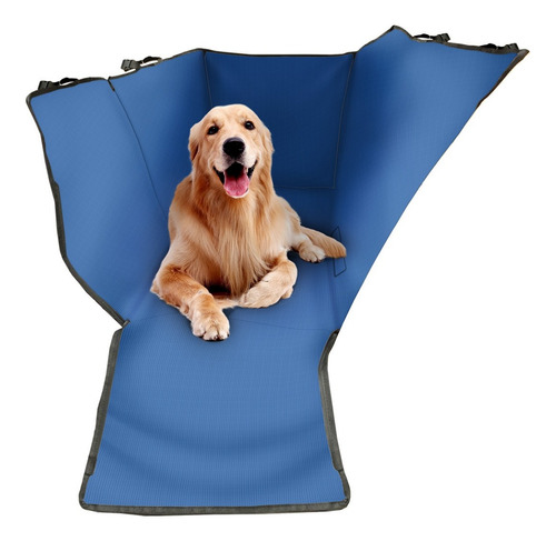 Funda Protectora Autos Perros Mascotas Resistente Azul Lisa
