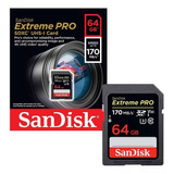 Memoriasd 64gb Sandisk Extreme Pro Uhs-i Sdxc 4k V30 170mb/s