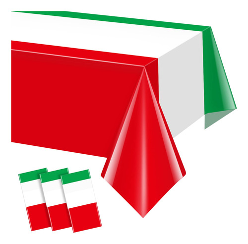 3 Paquetes Melebre De Bandera Italiana, Mantel De Plstico De