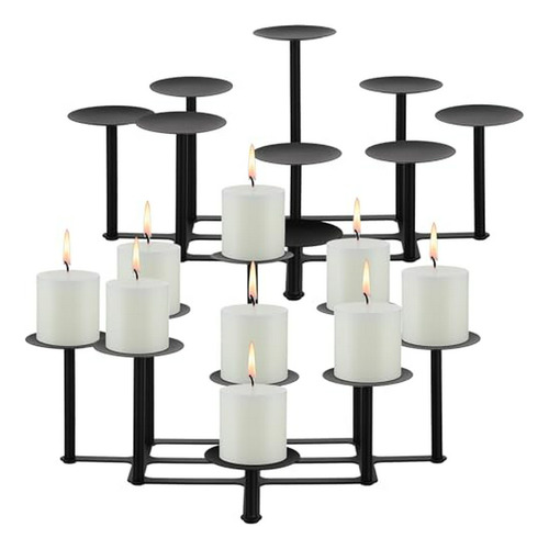 Candelabro Negro Para Chimenea, 9 Brazos