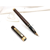 Nuevo Sheaffer Targa 1030 Pluma Fuente Marron Punta Oro 14k 