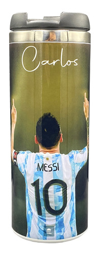 Termo Futbolista Messi Personalizado Acero Inoxidable